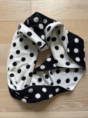 Polka Dot Infinity Scarf - Black & White